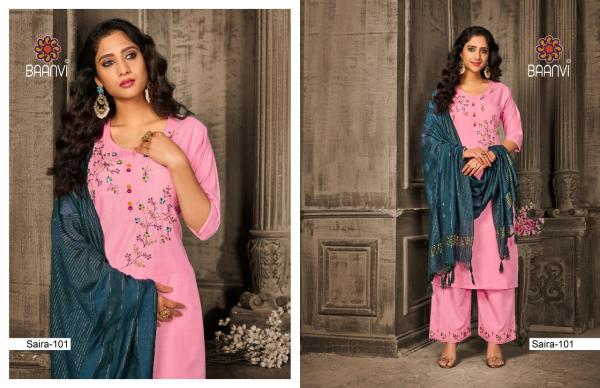 Baanvi Saira Designer Embroidery Festive Wear Kurti With Plazzo 